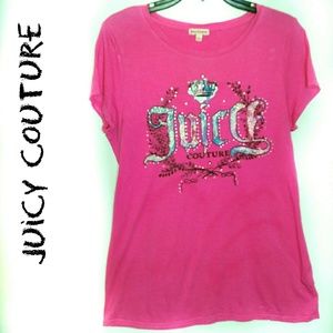Juicy Couture L pink t-shirt with embellished logo